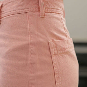 Women's Pink Solid Bootcut Jeans