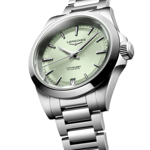 Longines Conquest Sunray Green Dial Men 34mm