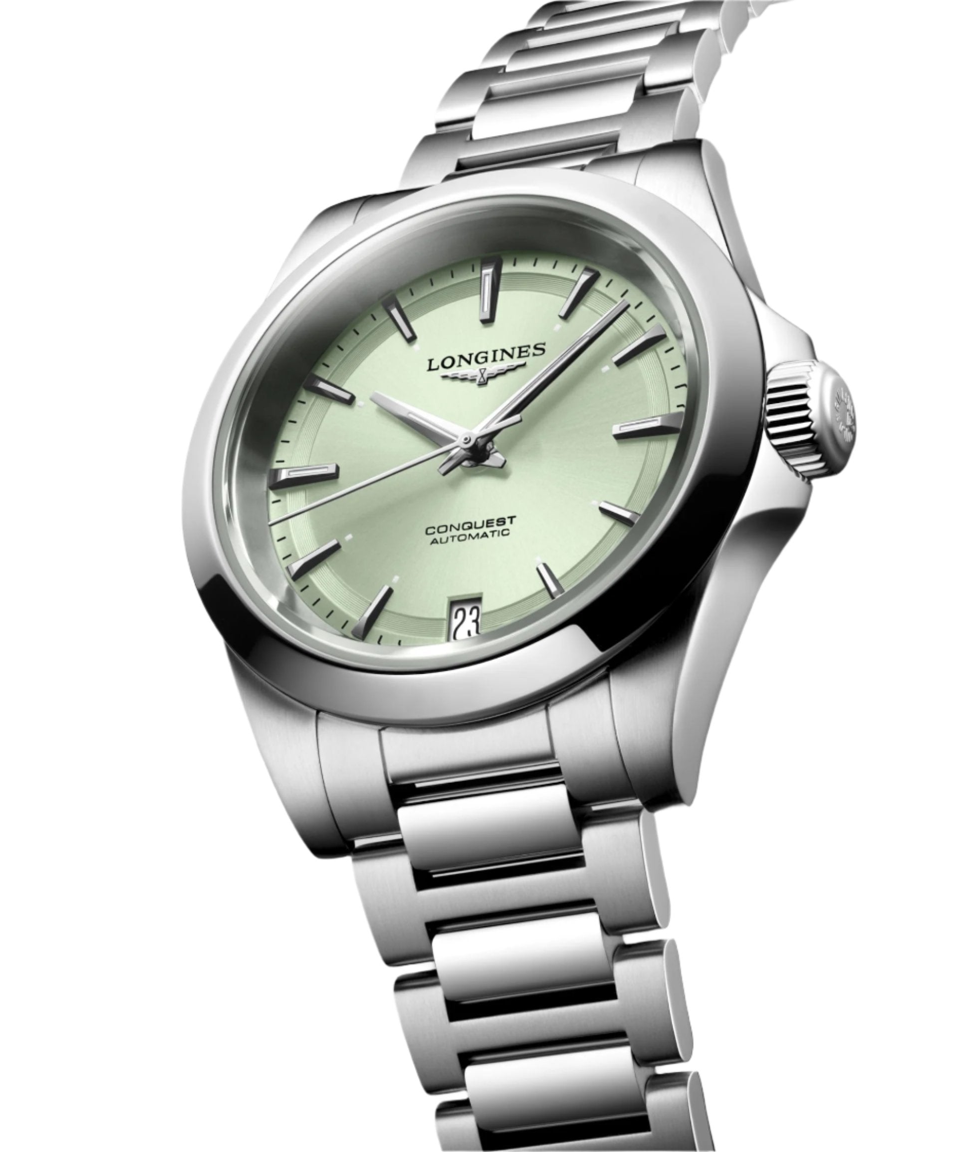 Longines Conquest Sunray Green Dial Men 34mm