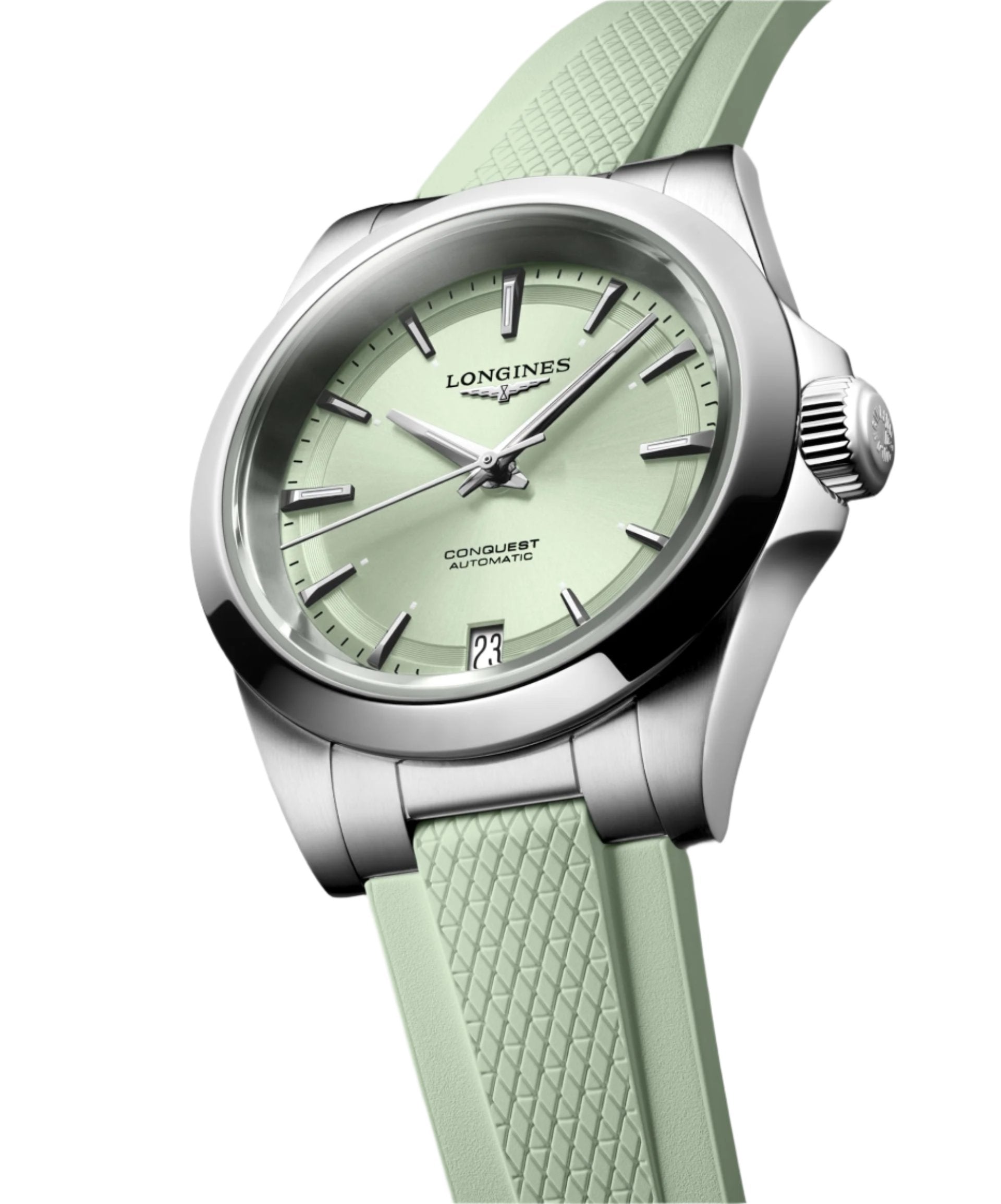 Longines Conquest Sunray Green Dial Men 34mm