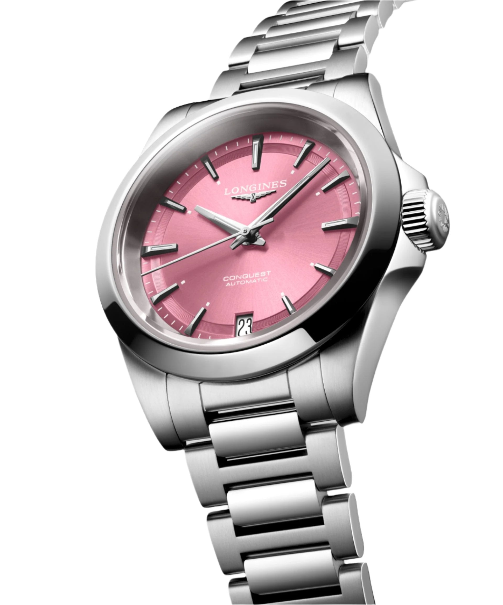 Longines Conquest Sunray Pink Dial Men 34mm