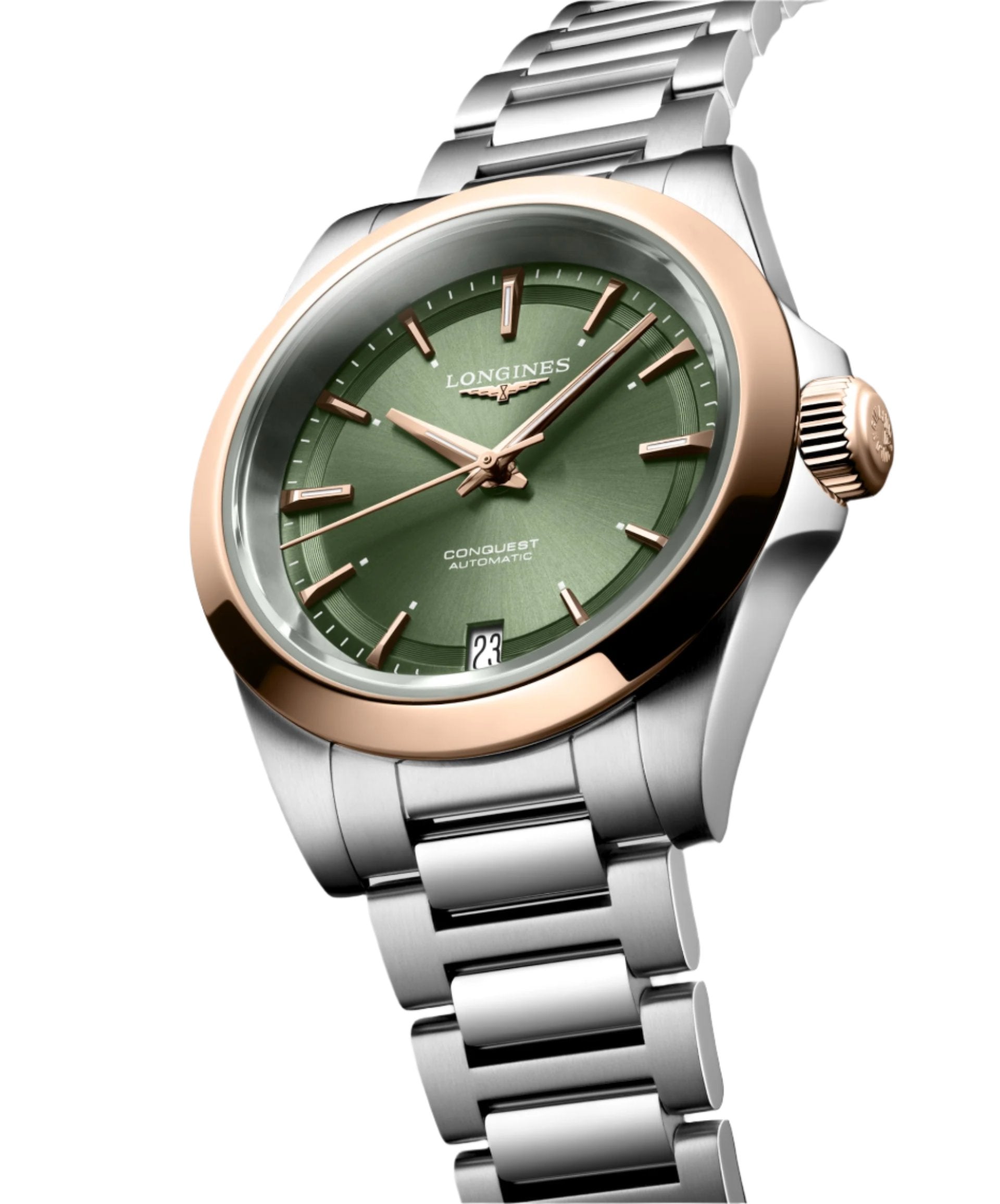 Longines Conquest Sunray Green Dial Men 34mm