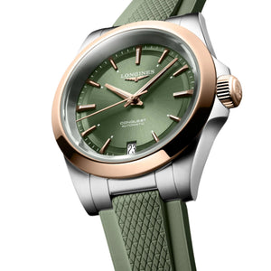 Longines Conquest Sunray Green Dial Men 34mm