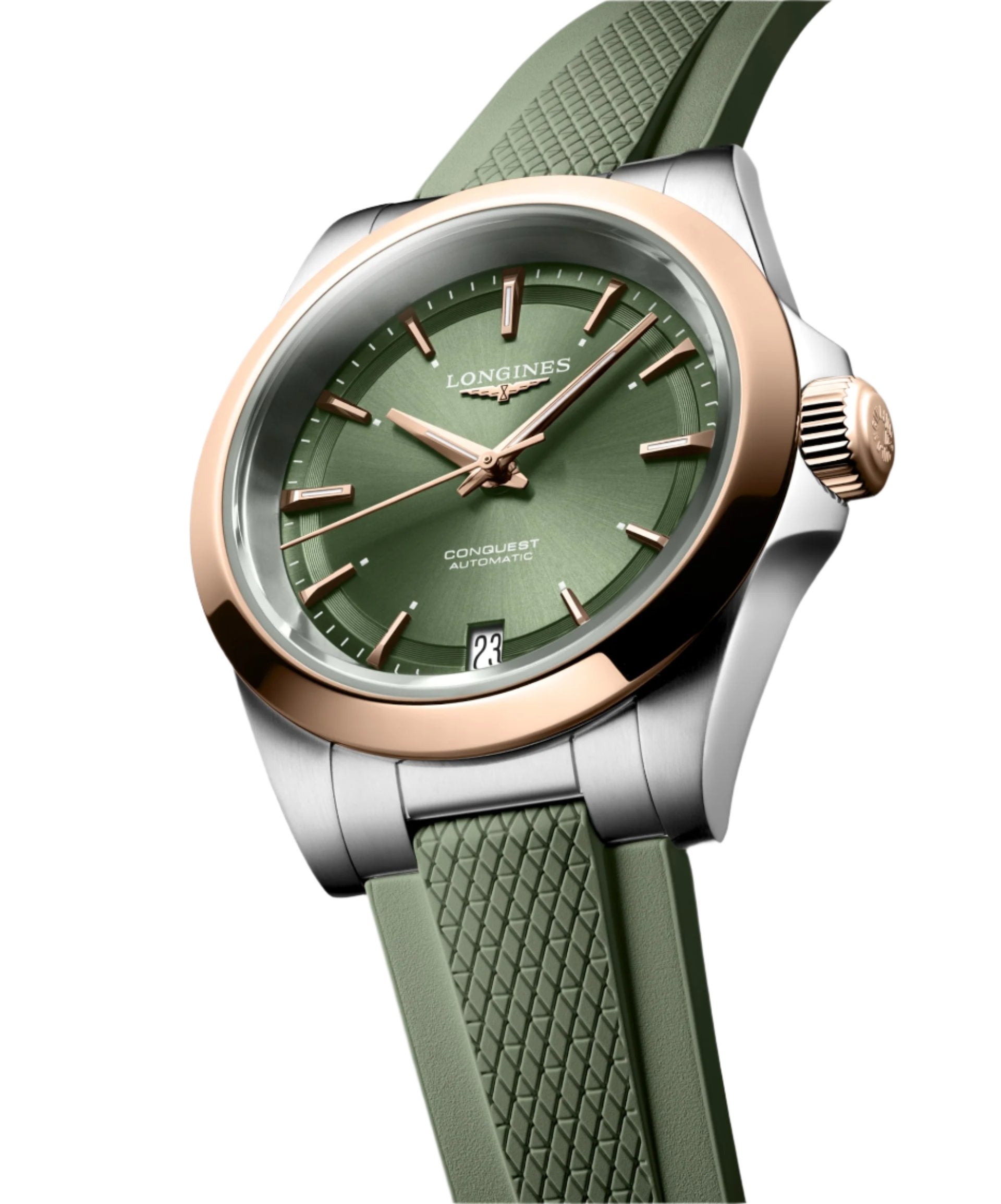 Longines Conquest Sunray Green Dial Men 34mm