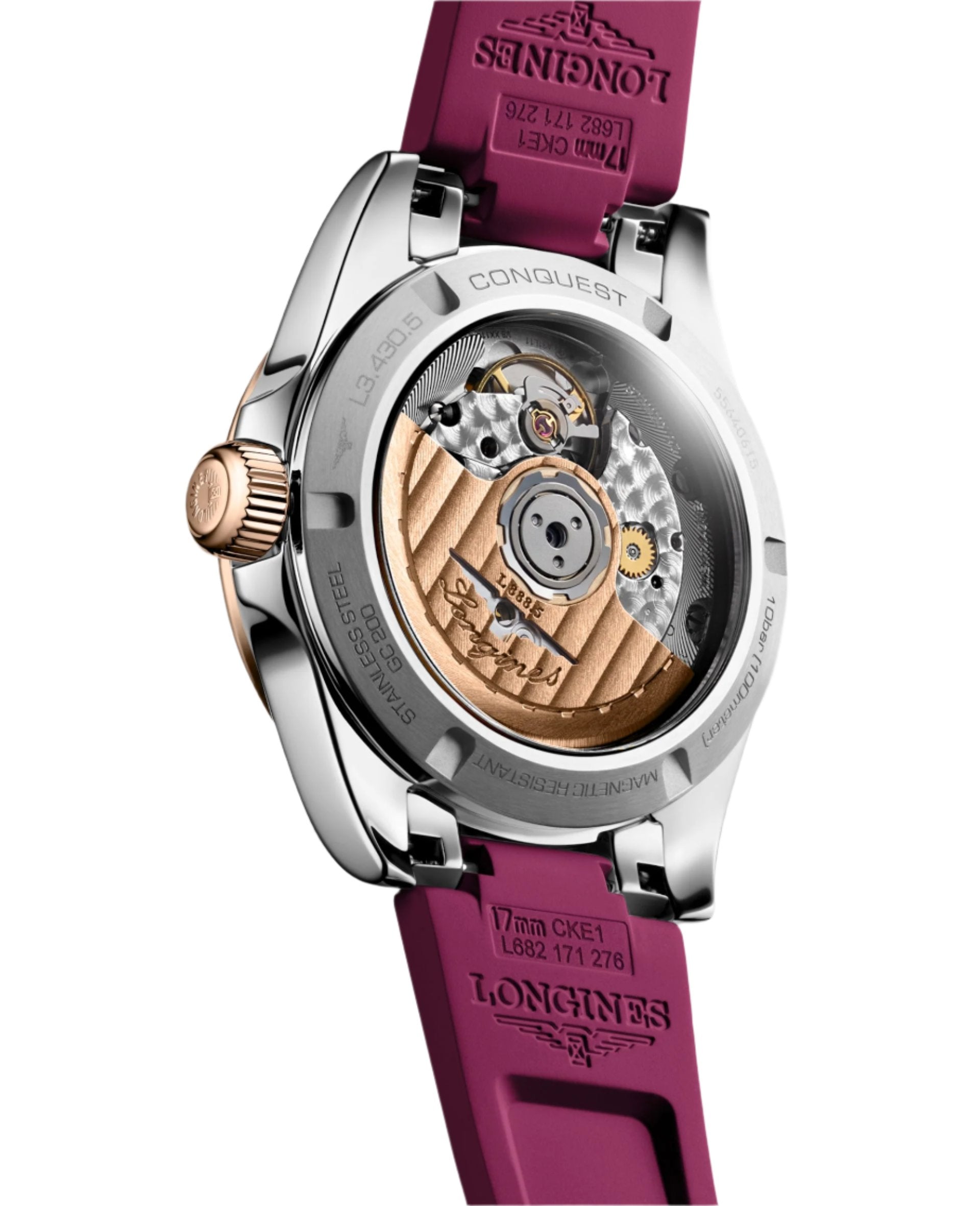 Longines Conquest Sunray Purple Dial Men 34mm