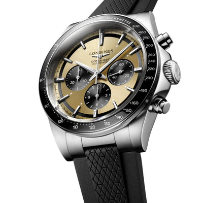 Longines Conquest Chronograph Sunray Brown & Black Dial Men 42mm