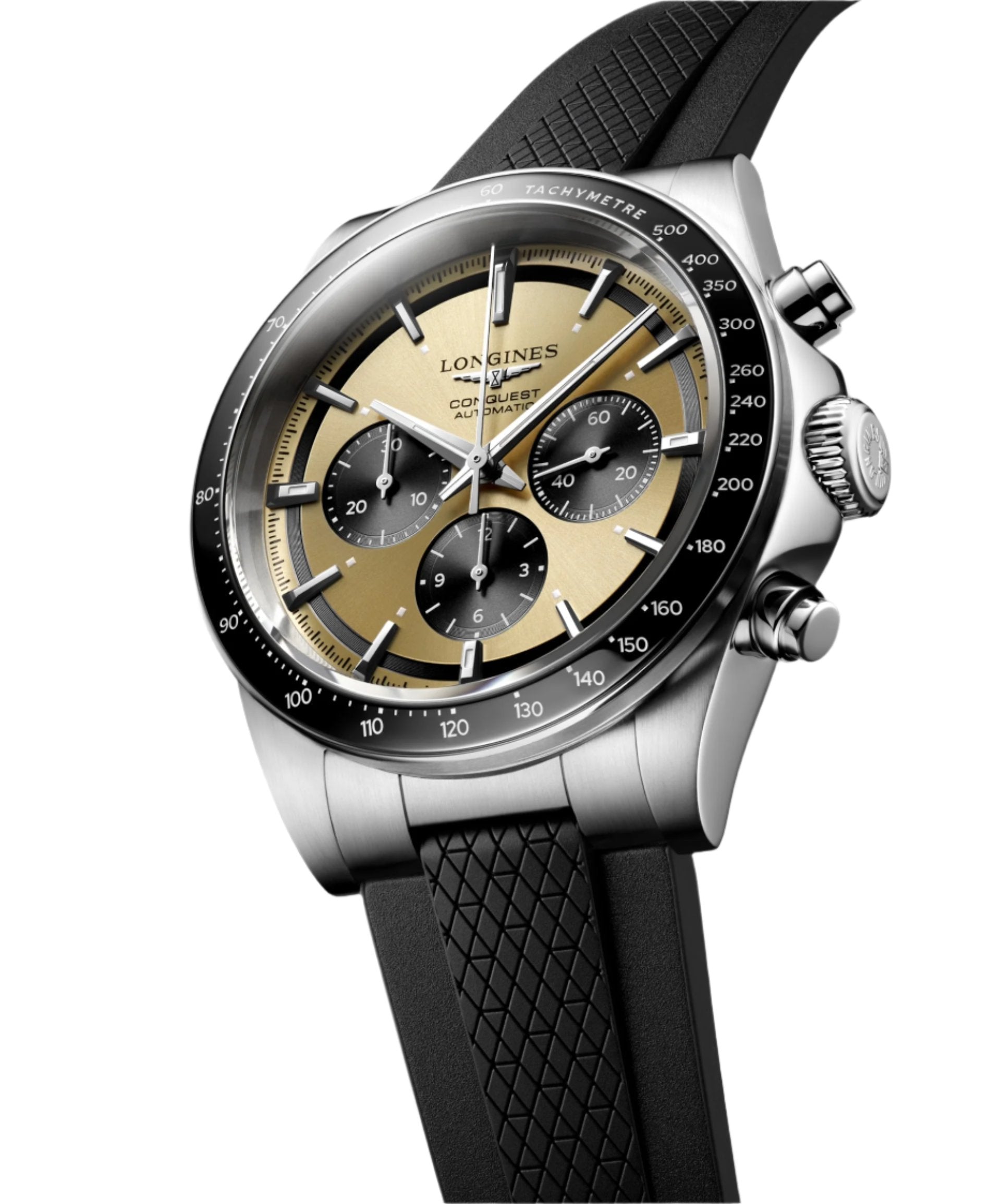 Longines Conquest Chronograph Sunray Brown & Black Dial Men 42mm