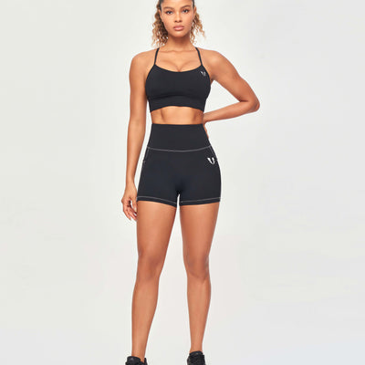Contrast Stitching Shorts - Black