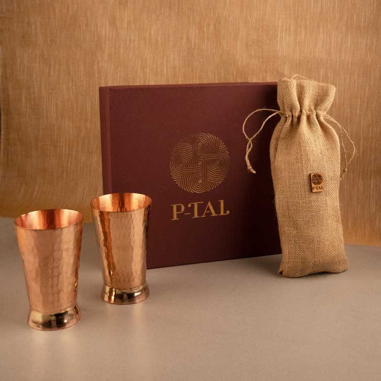 Copper Glass Set of 2 in a gift box