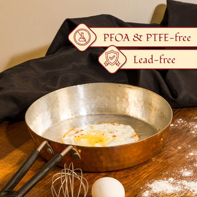 Copper Frypan (Frying Pan)- Naturally non stick , Non Toxic, Teflon Free