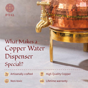 Copper Water Dispenser Set
