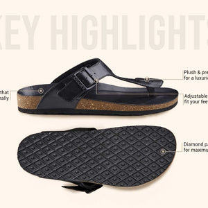 Cork Thong Sandals : Black