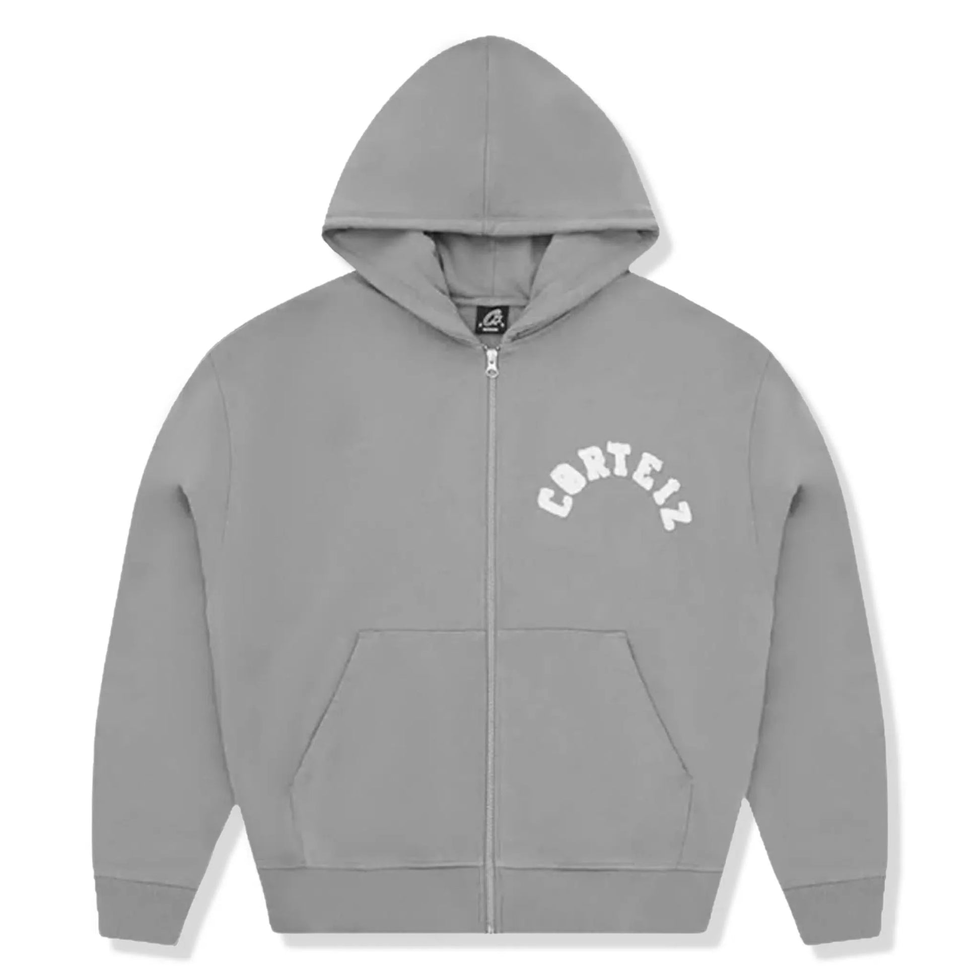 Corteiz Colly Arch Zip-Up Grey Hoodie