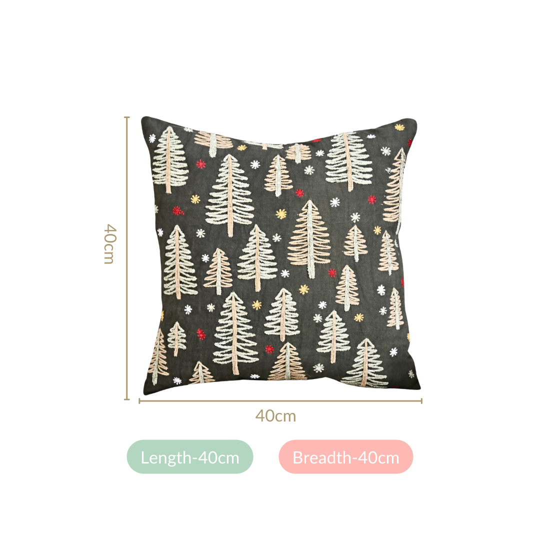 Pine Trees Under The Night Sky Sofa Cushion Cover 40x40cm