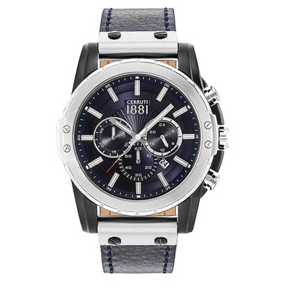 Cerruti Blue Leather
