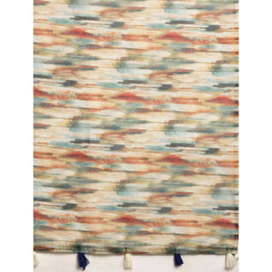 Cream Casual Wear Floral Printed Cotton Blend Saree With Tassels