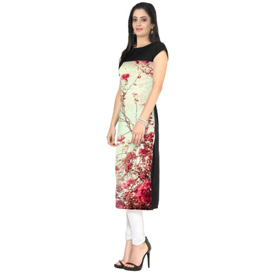 Cream Colored Casual Floral Print Kurti