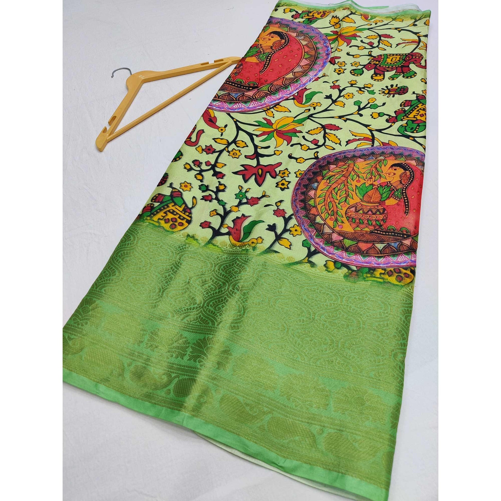 Cream Digital Printed Khaadi Saree