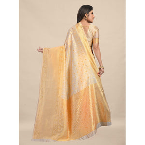 Cream Festive Wear Rich Woven Border Soft Banarasi Silk Saree