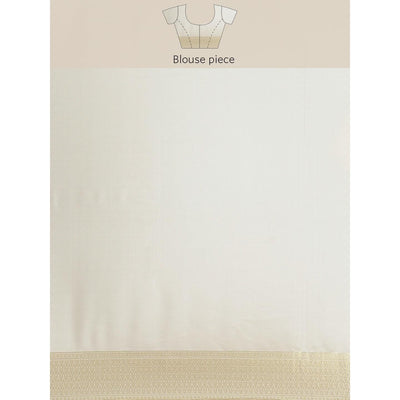 Cream Festive Wear Woven Kanjivaram Silk Saree