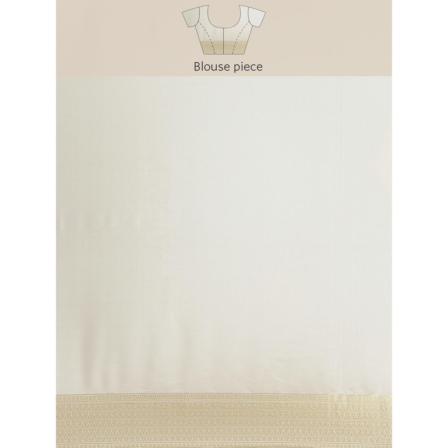 Cream Festive Wear Woven Kanjivaram Silk Saree