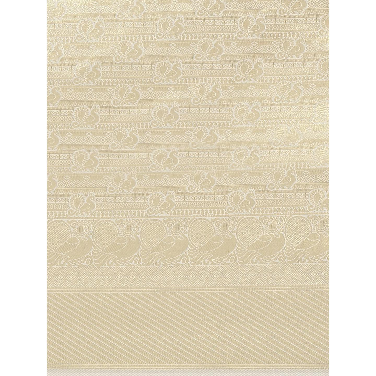 Cream Festive Wear Woven Kanjivaram Silk Saree