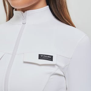 Cropped Cargo Jacket - White