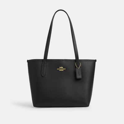 Coach Small City Tote Bag Gold/Black