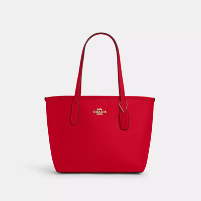 Coach Small City Tote Bag Bold Red
