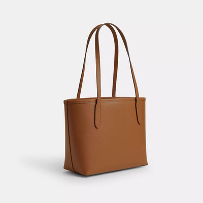 Coach Small City Tote Bag Light Saddle