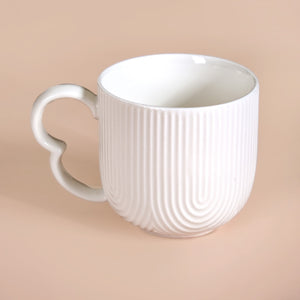 Modern Art Deco Ceramic Cup Set Of 6 With Coasters 180ml
