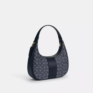 Coach Carmen Shoulder Bag In Signature Jacquard Midnight Navy
