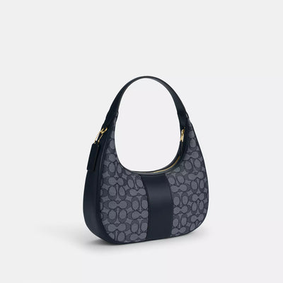 Coach Carmen Shoulder Bag In Signature Jacquard Midnight Navy