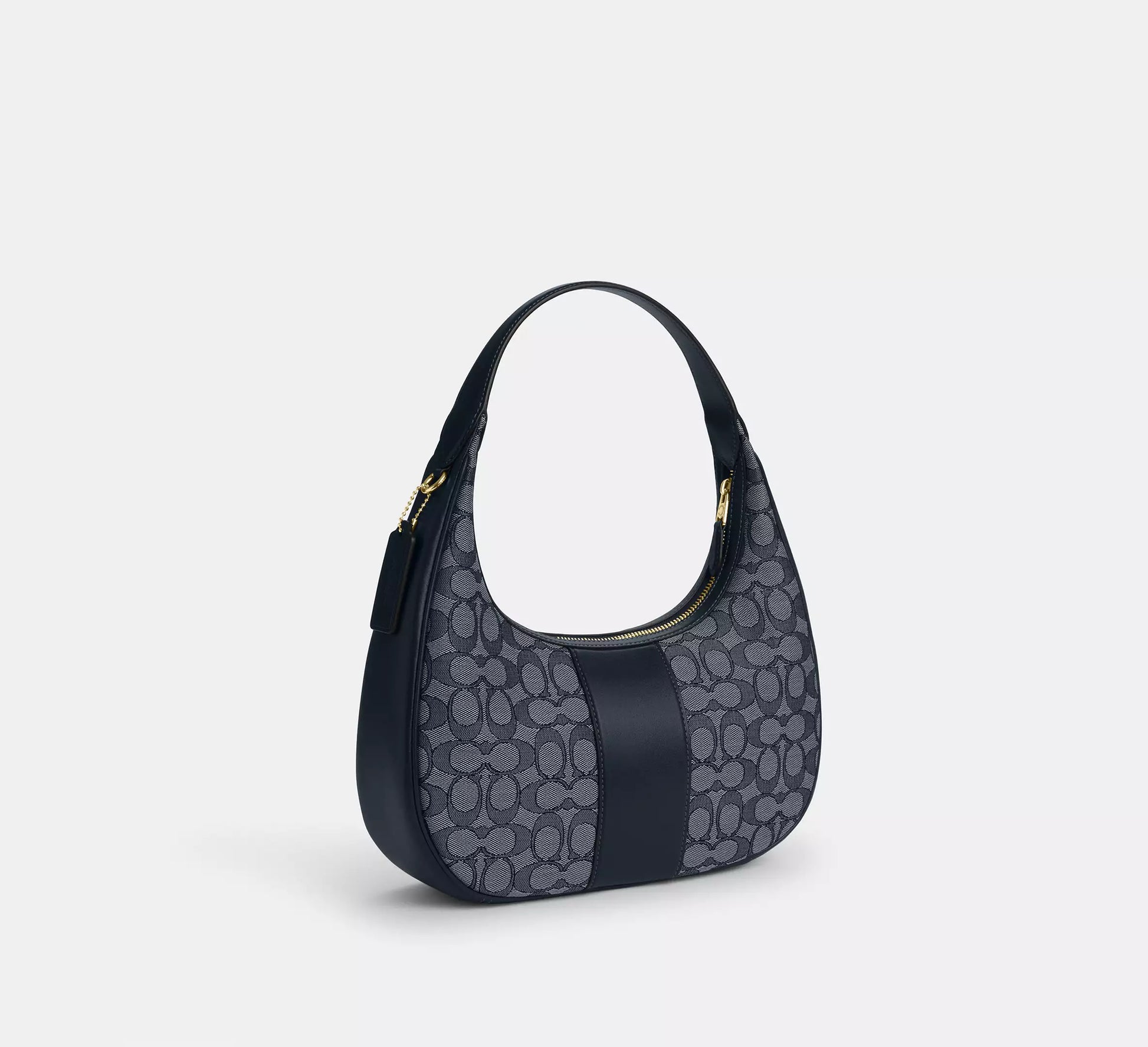 Coach Carmen Shoulder Bag In Signature Jacquard Midnight Navy
