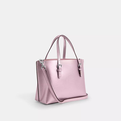 Coach Mollie Tote Bag 25 Silver/Mettalic Pink