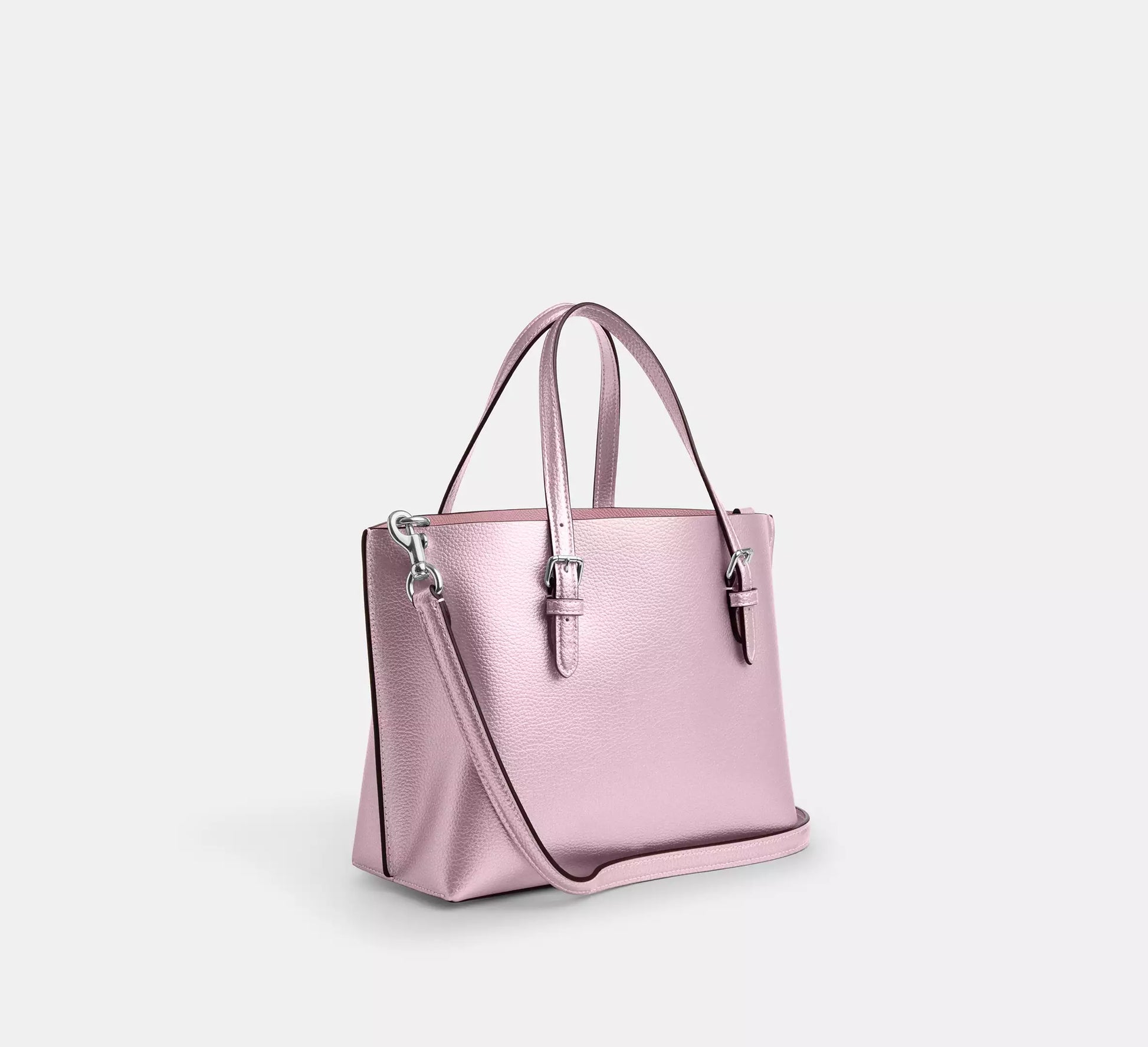 Coach Mollie Tote Bag 25 Silver/Mettalic Pink