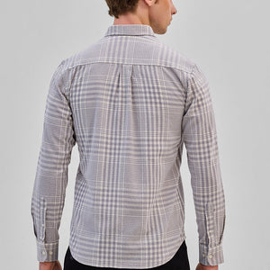 Light Grey Checks Slim Fit Shirt