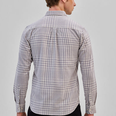Light Grey Checks Slim Fit Shirt