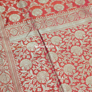 Rani Floral Designer Banarasi Katan Silk Saree