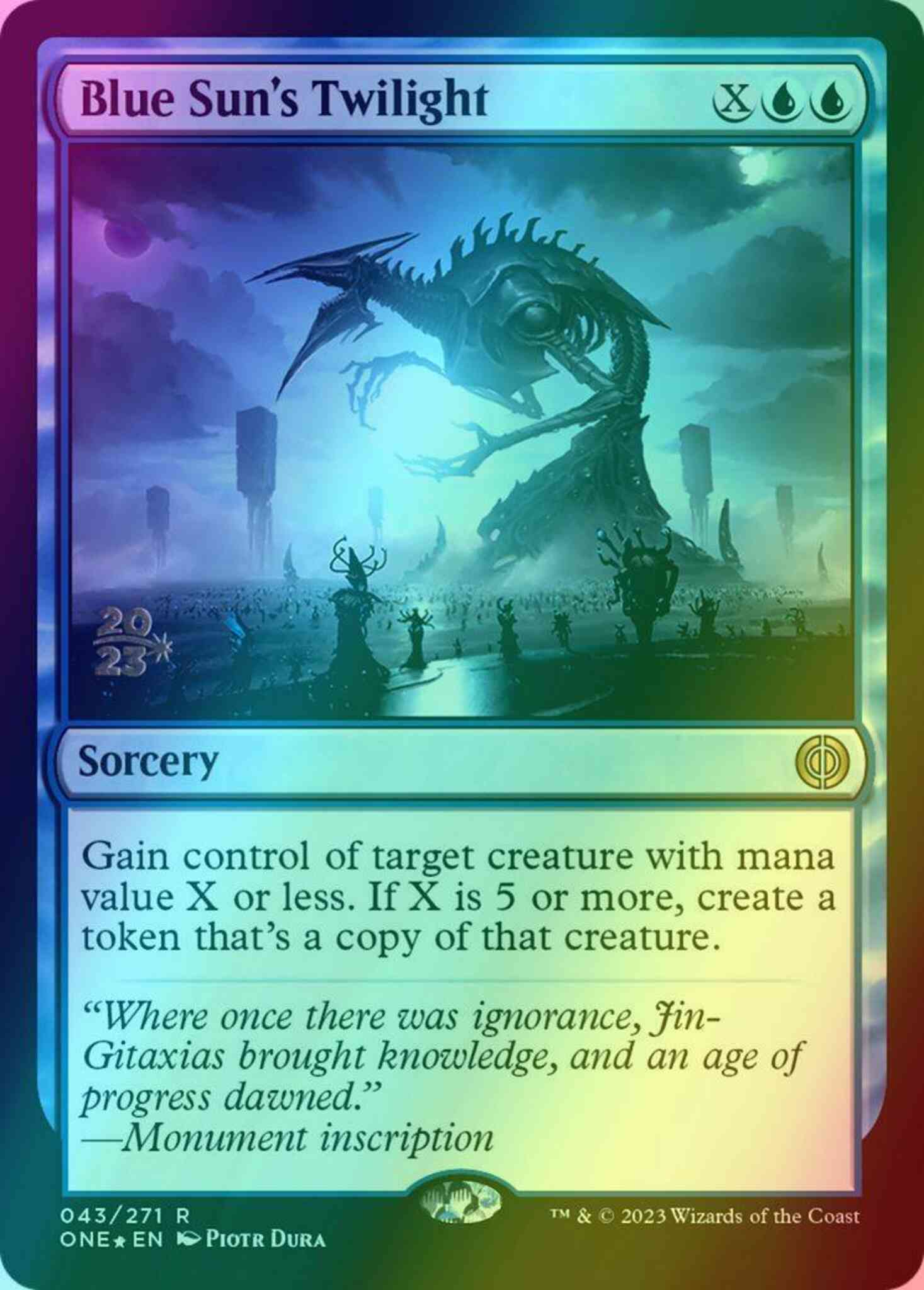 Blue Sun's Twilight [43s] [Prerelease] [Phyrexia: All Will Be One: Promos] [Foil]