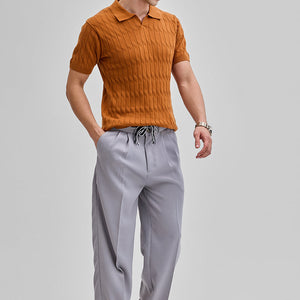 Mustard Knitted Polo T-Shirt
