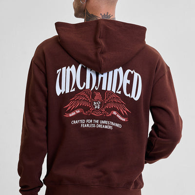 Legends Unchained Brown Embroidered Hoodie