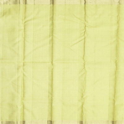Light Green Handloom Kanchipuram Silk Saree With Floral Motifs