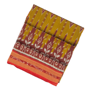Oil Mustard Handloom Orissa Silk Saree With Tie & Dye Motifs