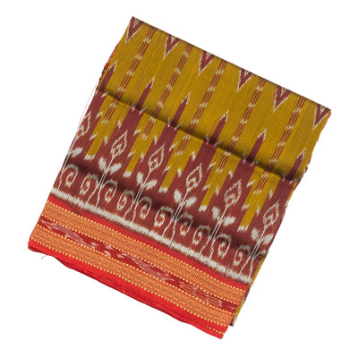 Oil Mustard Handloom Orissa Silk Saree With Tie & Dye Motifs