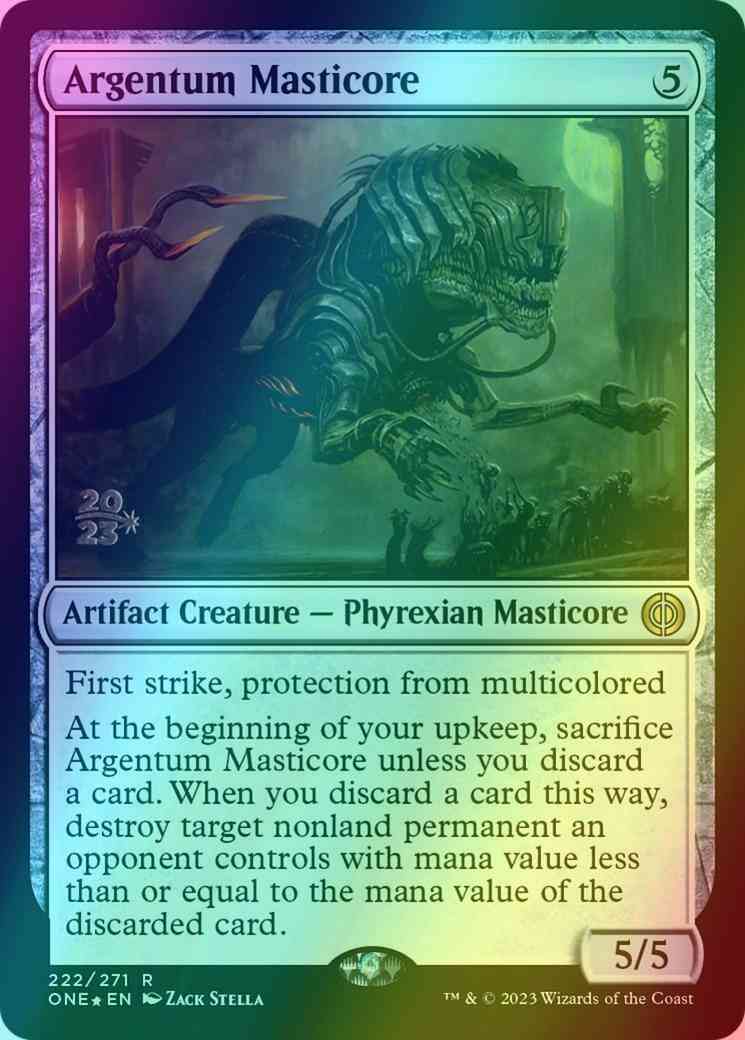Argentum Masticore [222s] [Prerelease] [Phyrexia: All Will Be One: Promos] [Foil]
