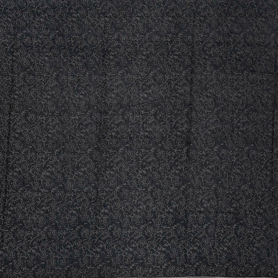 Black Woven Jaipur Cotton Saree With Printed Floral Bud Motifs