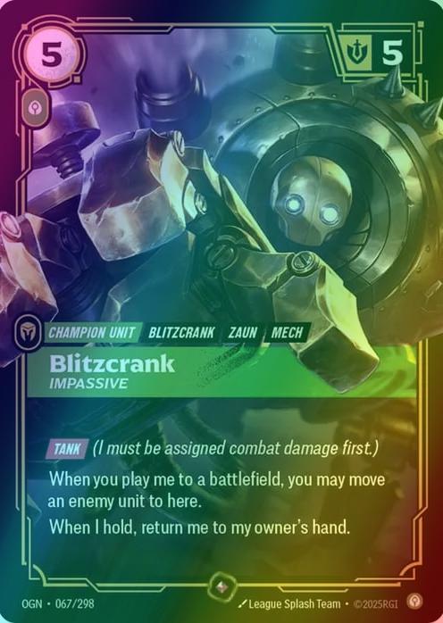Blitzcrank - Impassive - 067/298 [Riftbound Organized Play Promotional Cards] [Foil]