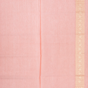 Peach Handwoven Banarasi Silk Cotton Saree With Floral Jaal Motifs