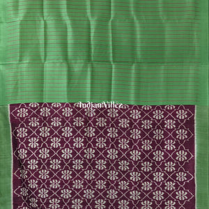 Coffee Forest Green Odisha Ikat Contemporary Silk Saree